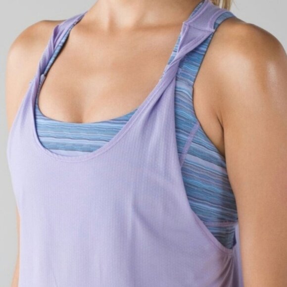 Lululemon Ready & Go Tank Top sz 6 Lilac Wave Twist Kayak Blue - Picture 3 of 10